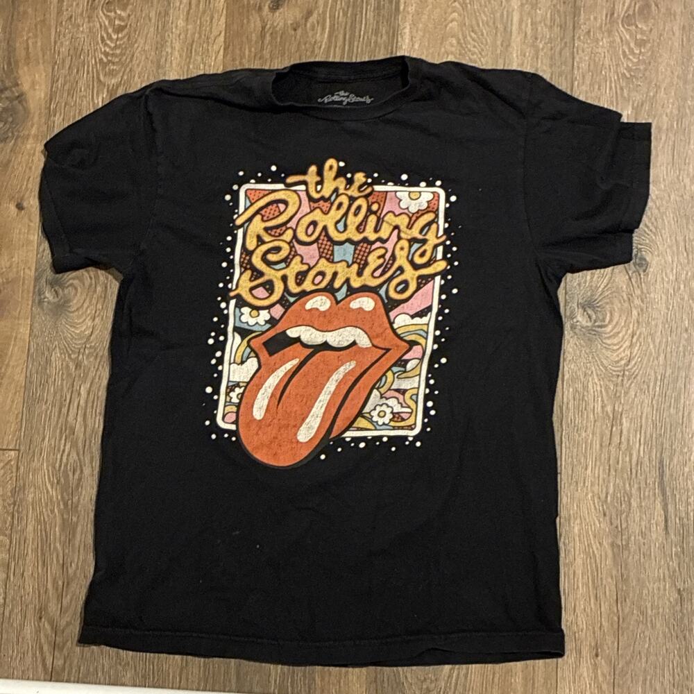 Y9982 Vintage Graphic T-Shirt - The Rolling Stones Size M Concert Tour Music